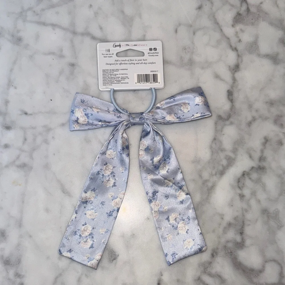 LoveShackFancy x Goody Blue Floral Bow Elastic NWT